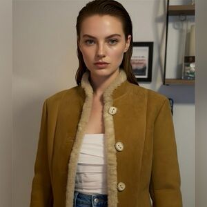 Custom suede shorty jacket.